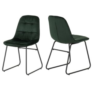 Pair of Lukas Grey Velvet Dining Chairs