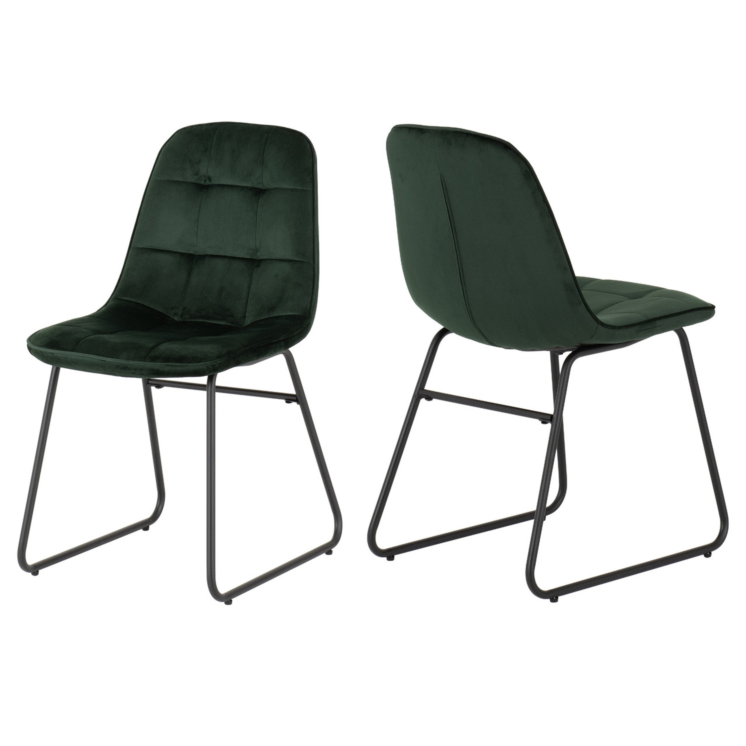 Pair of Lukas Grey Velvet Dining Chairs